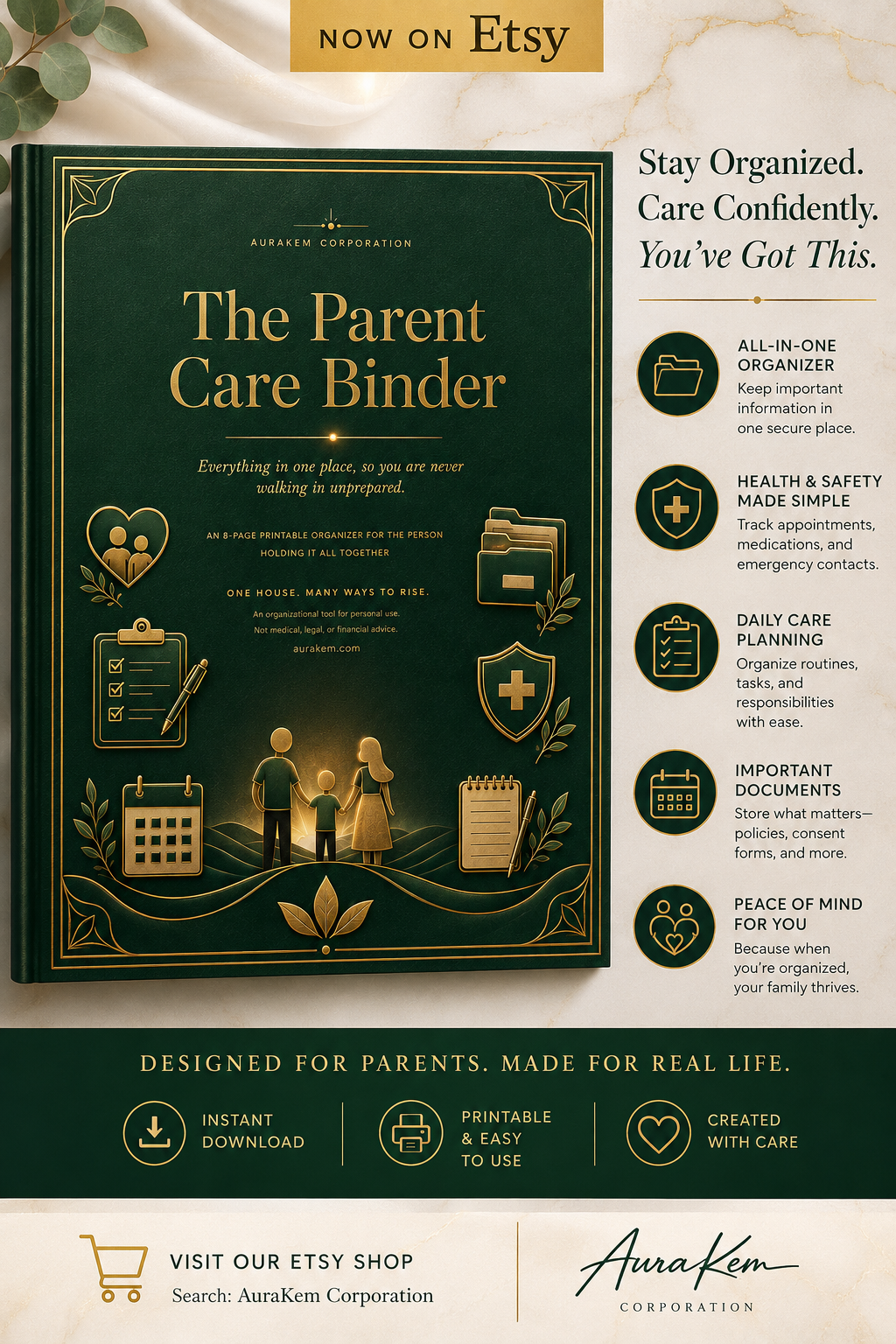 The Parent Care Binder by AuraKem — Now on Etsy
