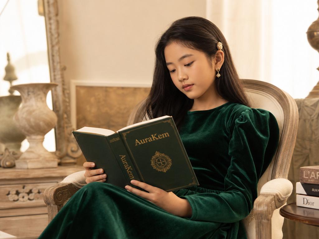 Young girl reading a book